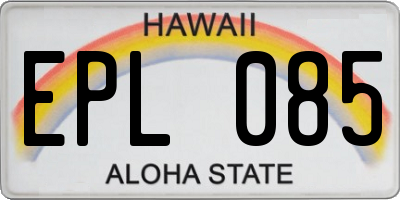 HI license plate EPL085