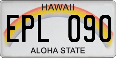 HI license plate EPL090