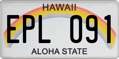 HI license plate EPL091