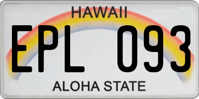 HI license plate EPL093