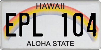 HI license plate EPL104