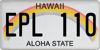 HI license plate EPL110