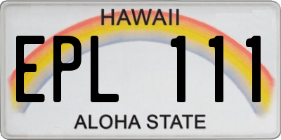 HI license plate EPL111