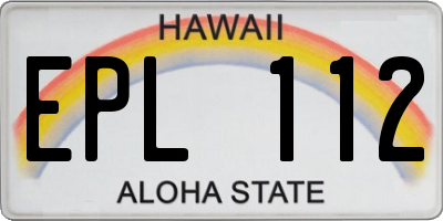 HI license plate EPL112