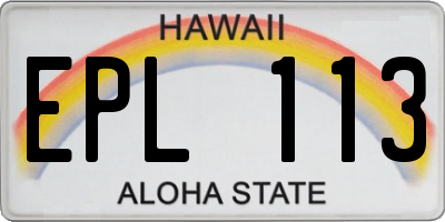 HI license plate EPL113