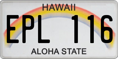 HI license plate EPL116