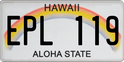 HI license plate EPL119