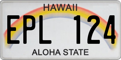 HI license plate EPL124
