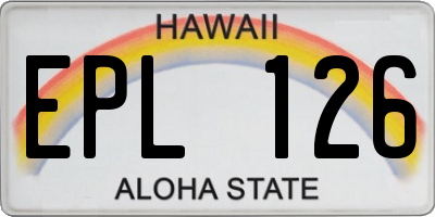 HI license plate EPL126