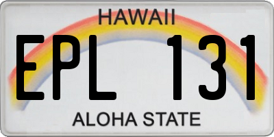 HI license plate EPL131