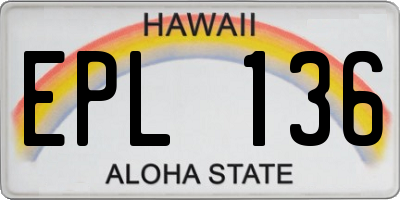 HI license plate EPL136