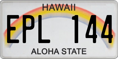 HI license plate EPL144
