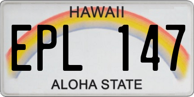 HI license plate EPL147