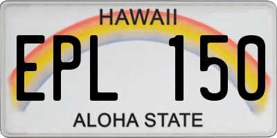 HI license plate EPL150