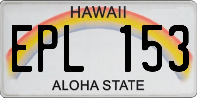 HI license plate EPL153