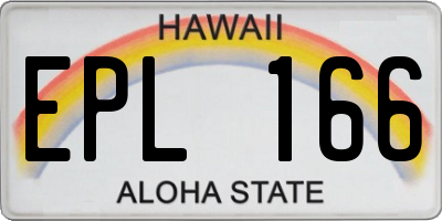 HI license plate EPL166