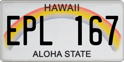 HI license plate EPL167