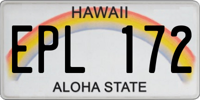 HI license plate EPL172
