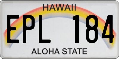 HI license plate EPL184