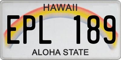 HI license plate EPL189