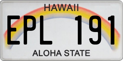 HI license plate EPL191
