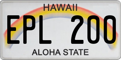 HI license plate EPL200