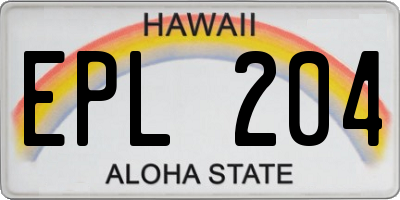 HI license plate EPL204