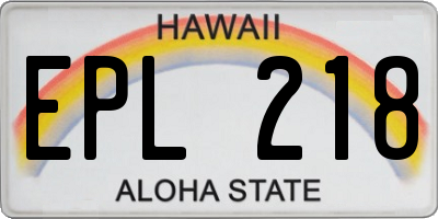 HI license plate EPL218