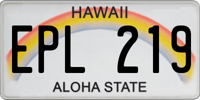 HI license plate EPL219