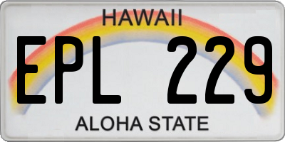 HI license plate EPL229