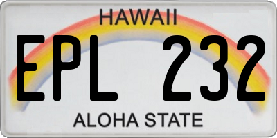 HI license plate EPL232