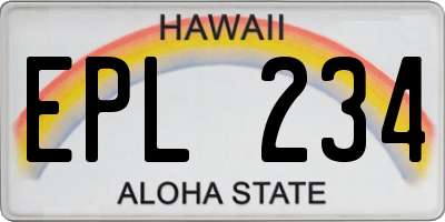 HI license plate EPL234