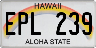 HI license plate EPL239