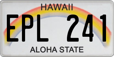 HI license plate EPL241