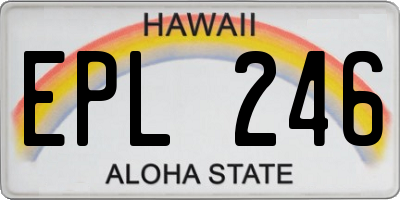 HI license plate EPL246