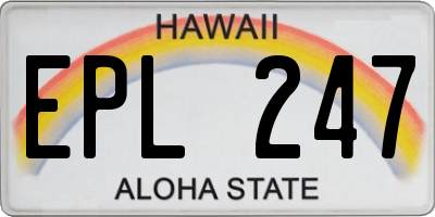 HI license plate EPL247