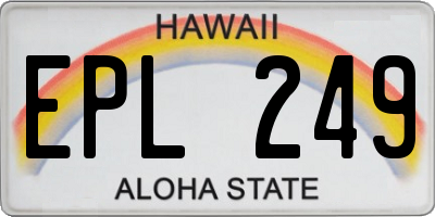 HI license plate EPL249