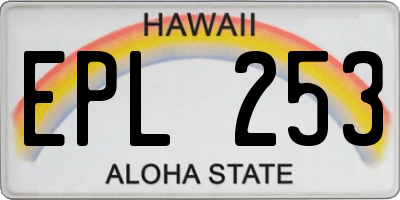 HI license plate EPL253