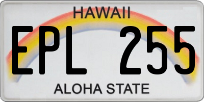 HI license plate EPL255