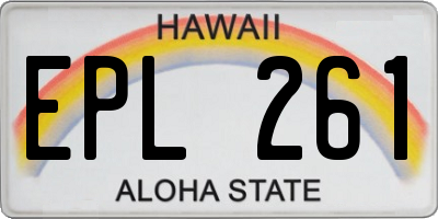HI license plate EPL261