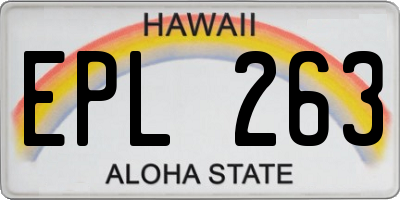 HI license plate EPL263