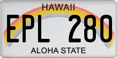 HI license plate EPL280