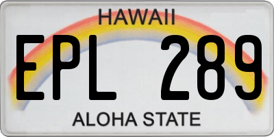 HI license plate EPL289