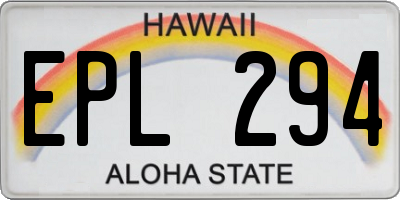 HI license plate EPL294