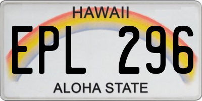 HI license plate EPL296