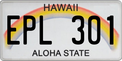 HI license plate EPL301