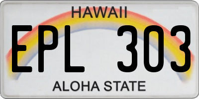 HI license plate EPL303