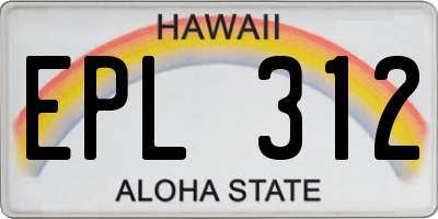 HI license plate EPL312
