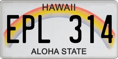 HI license plate EPL314