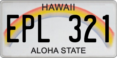HI license plate EPL321